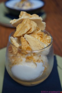 Palm Sugar Ice Cream Sundae with Salted Honeycomb and Lime Syrup